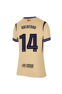 Barcelona Marcus Rashford #14 Jalkapallovaatteet Naisten Vieraspaita 2025-26 Lyhythihainen